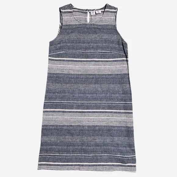Artisan Ny | Dresses | Artisanny Size Blue White Striped Sheath Linen  Cotton Blend Tank Dress | Poshmark